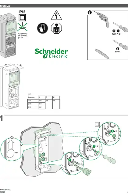 schneider施耐德Mureva Mini Enclosure for socket outlets Installation sheet